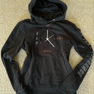 Aeropostale Black Graphic Hoodie with White and Red Accents